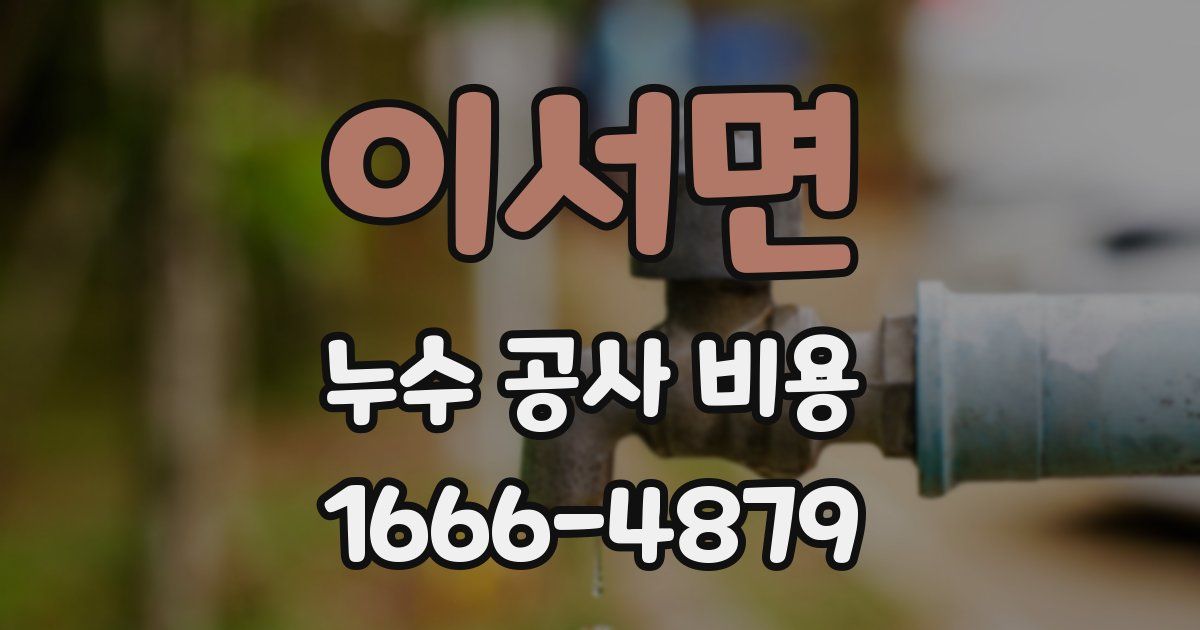 이서면 누수 공사 비용