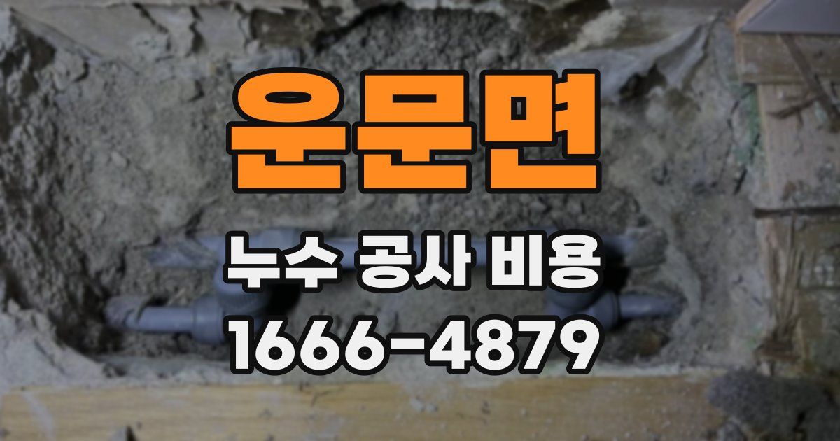 운문면 누수 공사 비용
