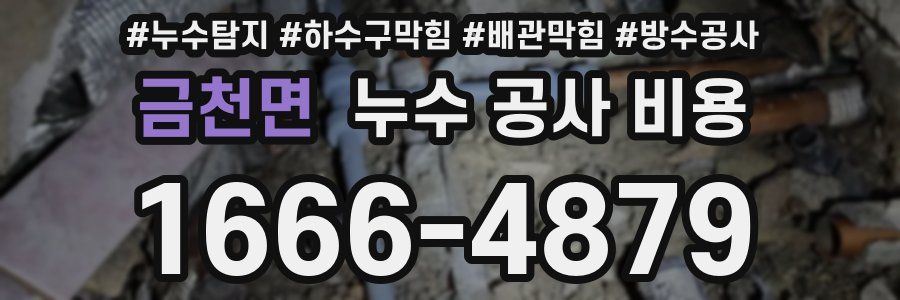 금천면 누수 공사 비용