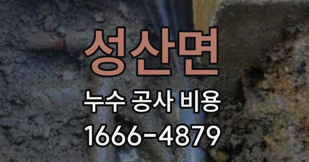 성산면 누수 공사 비용