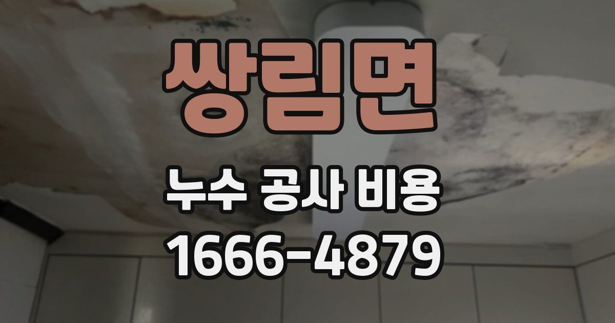 쌍림면 누수 공사 비용