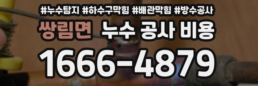 쌍림면 누수 공사 비용