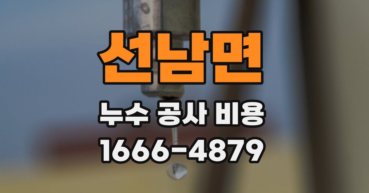 선남면 누수 공사 비용