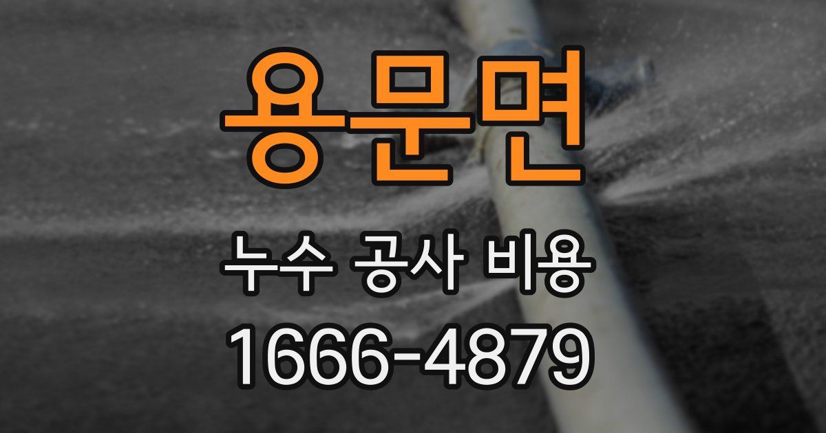 용문면 누수 공사 비용