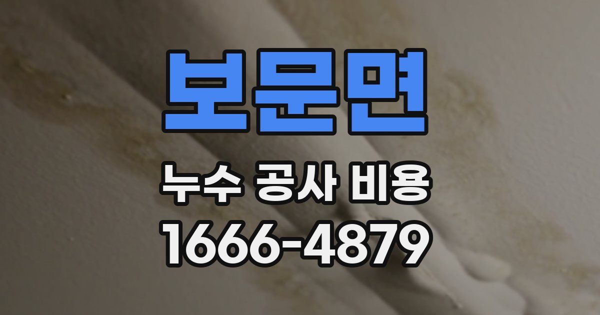 보문면 누수 공사 비용