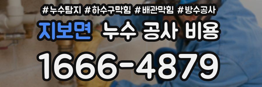 지보면 누수 공사 비용
