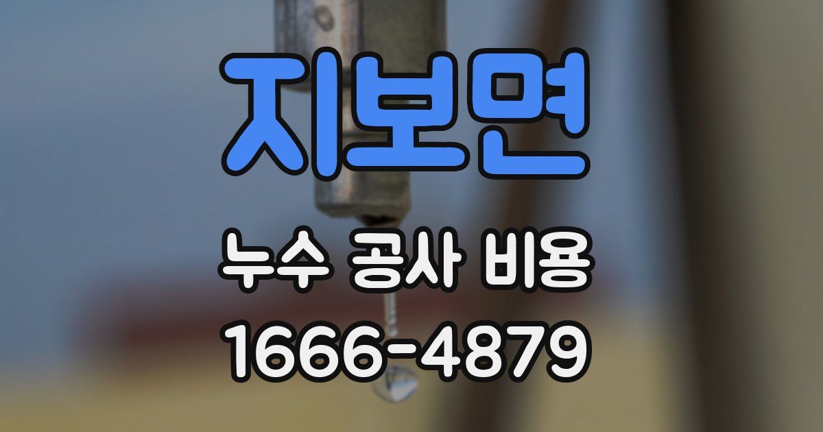 지보면 누수 공사 비용