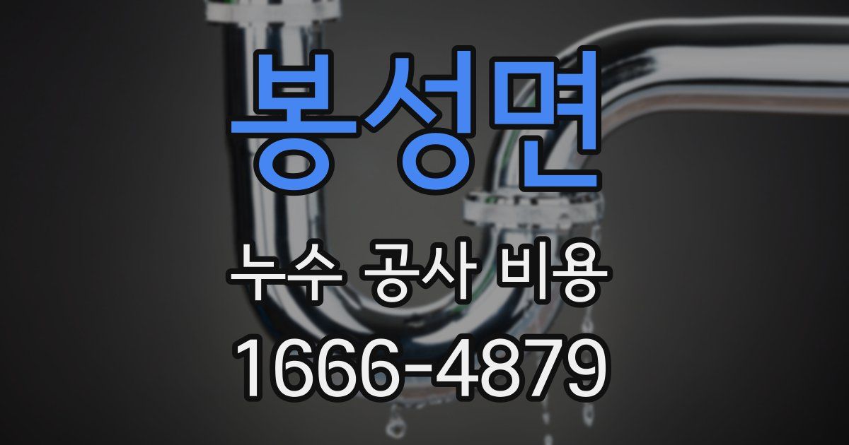 봉성면 누수 공사 비용