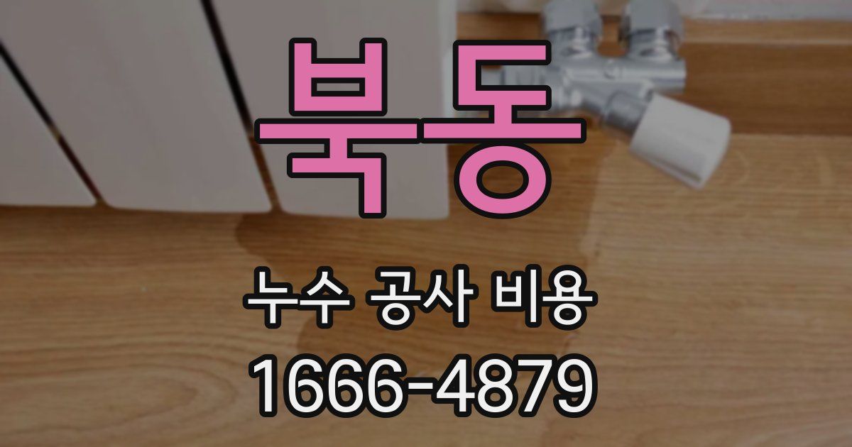 북동 누수 공사 비용