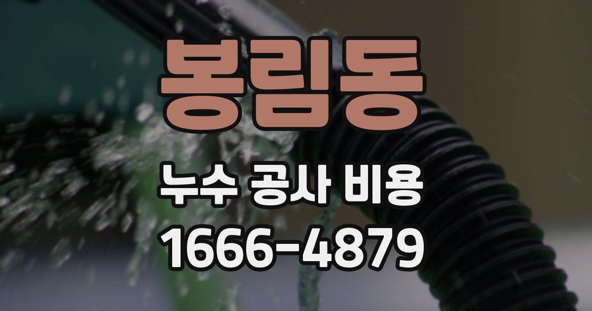 봉림동 누수 공사 비용