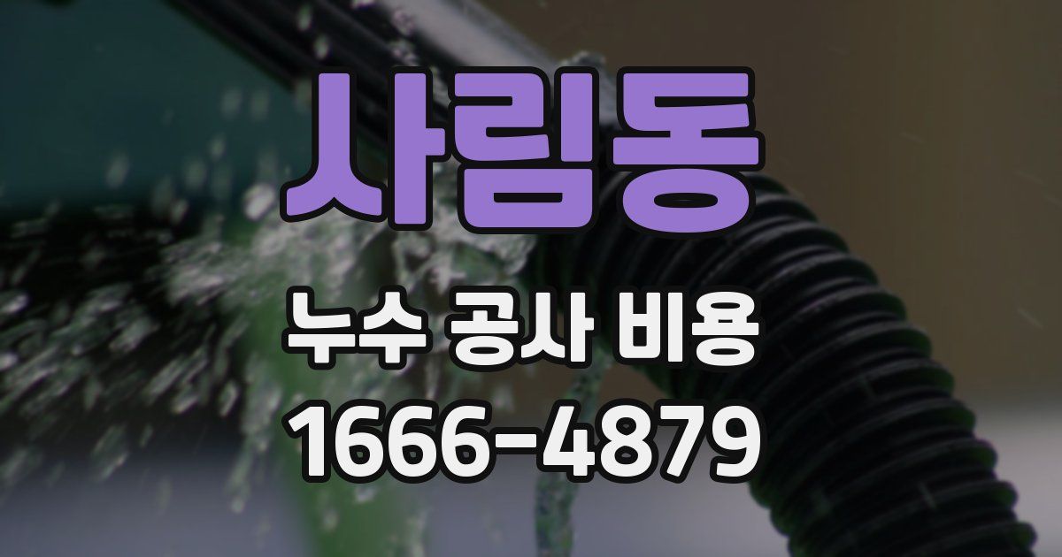 사림동 누수 공사 비용