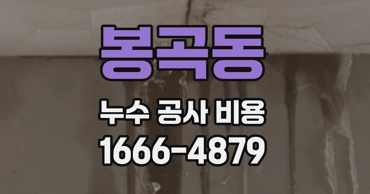 봉곡동 누수 공사 비용