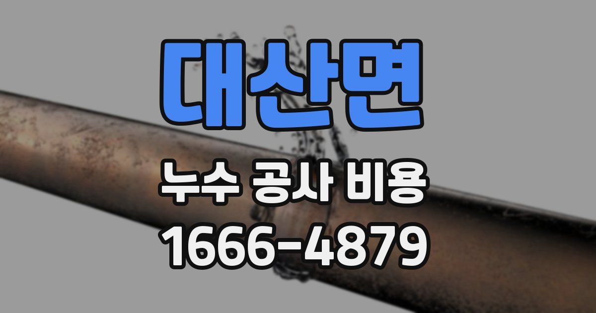 대산면 누수 공사 비용