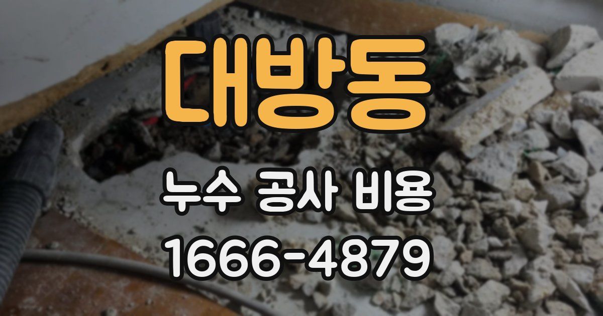 대방동 누수 공사 비용