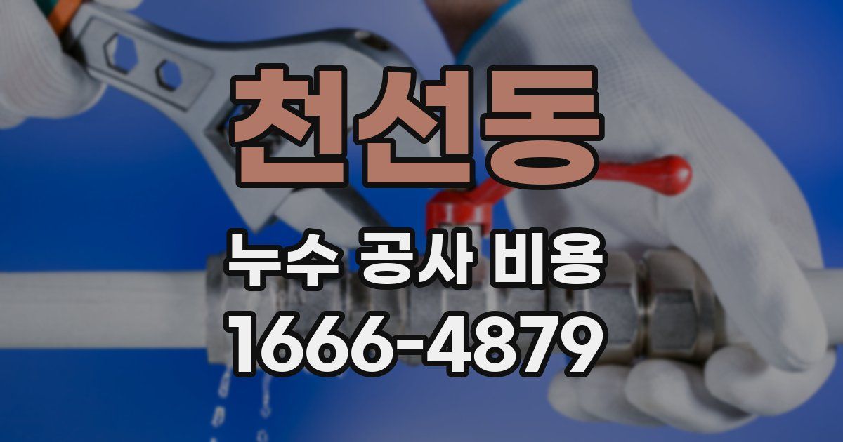 천선동 누수 공사 비용