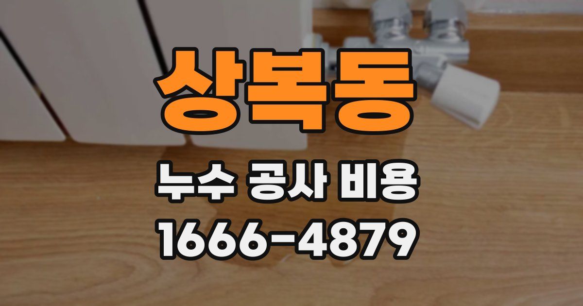 상복동 누수 공사 비용