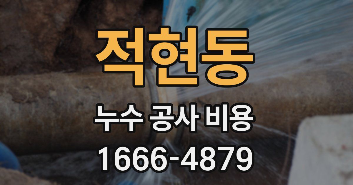적현동 누수 공사 비용