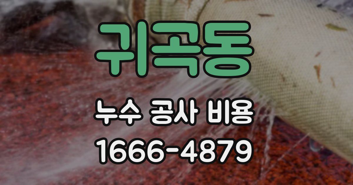 귀곡동 누수 공사 비용