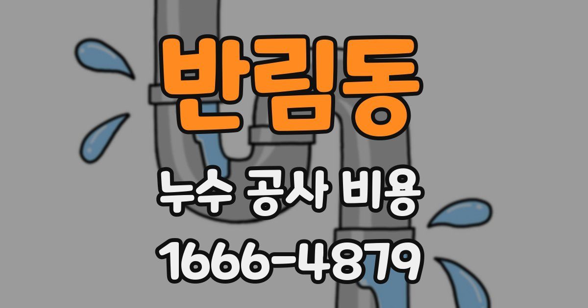 반림동 누수 공사 비용