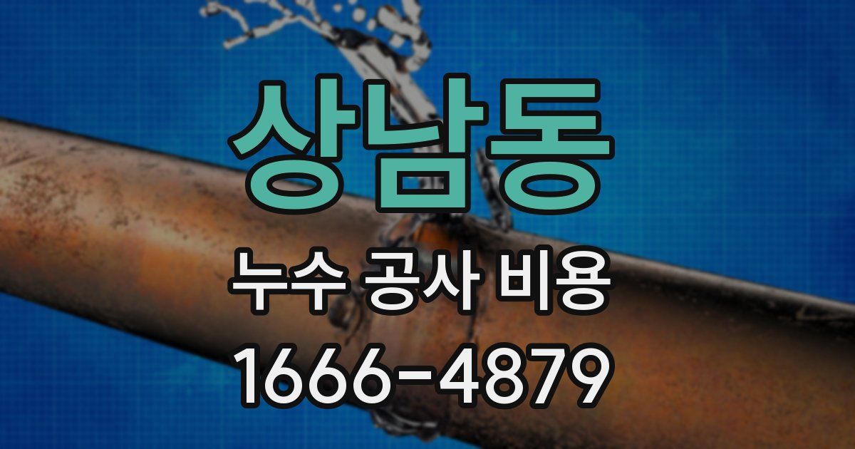 상남동 누수 공사 비용