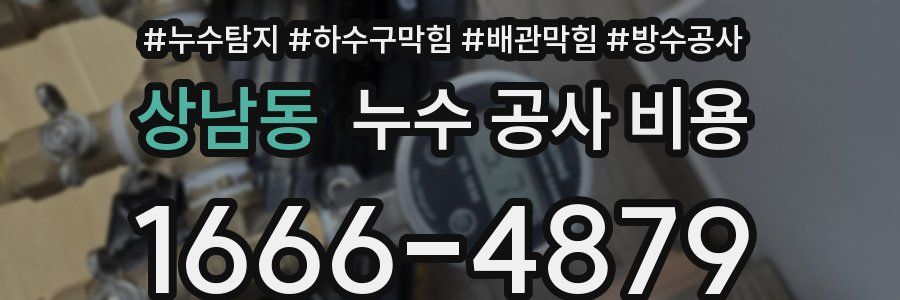 상남동 누수 공사 비용