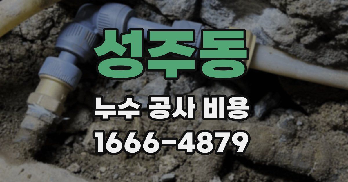 성주동 누수 공사 비용
