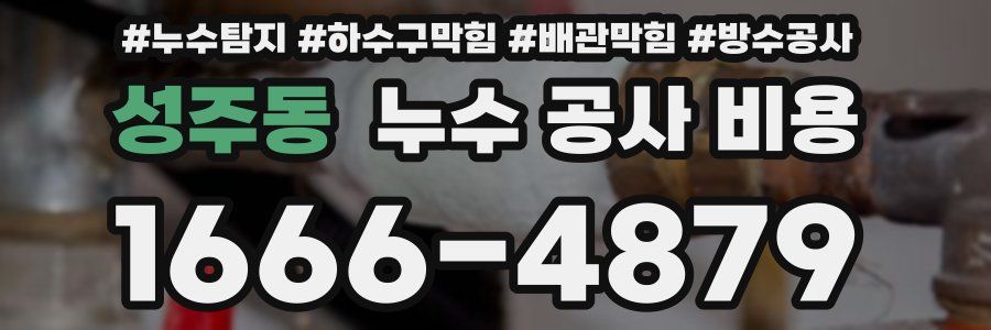 성주동 누수 공사 비용