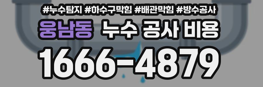 웅남동 누수 공사 비용