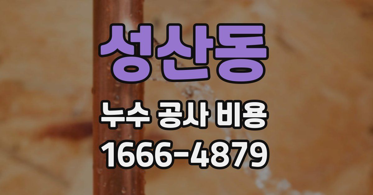성산동 누수 공사 비용