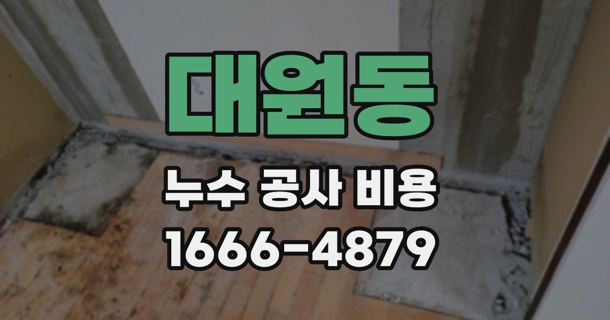 대원동 누수 공사 비용