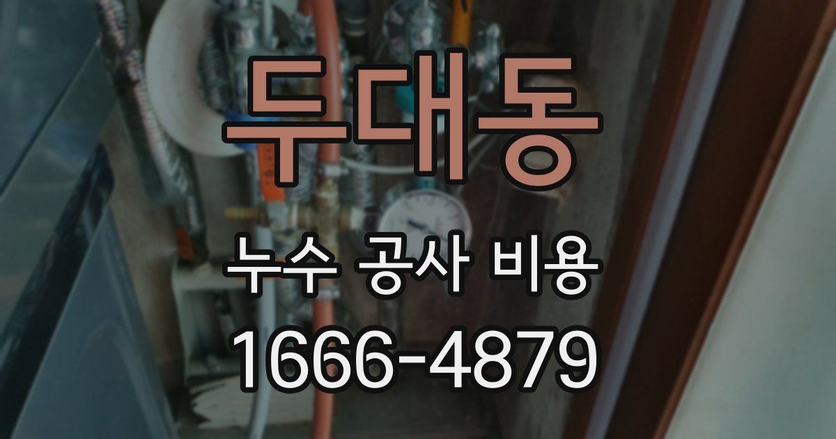 두대동 누수 공사 비용