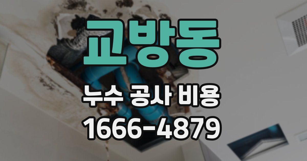 교방동 누수 공사 비용