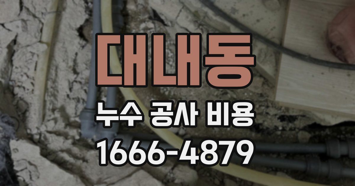 대내동 누수 공사 비용