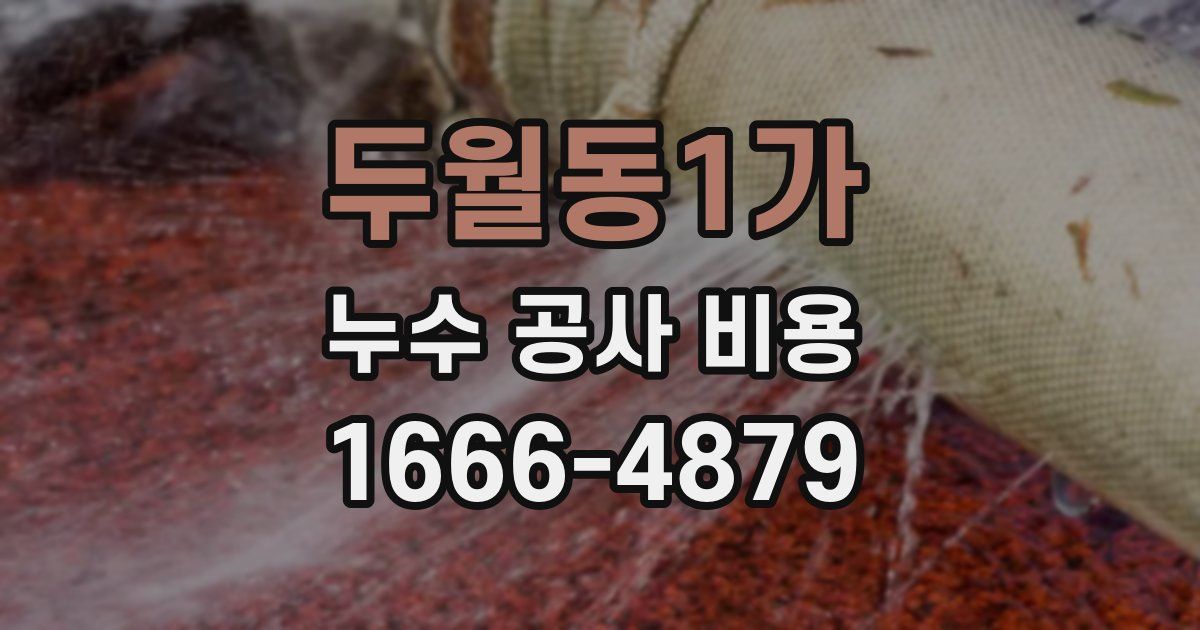 두월동1가 누수 공사 비용