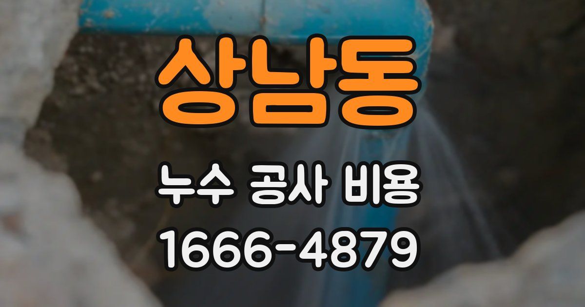 상남동 누수 공사 비용