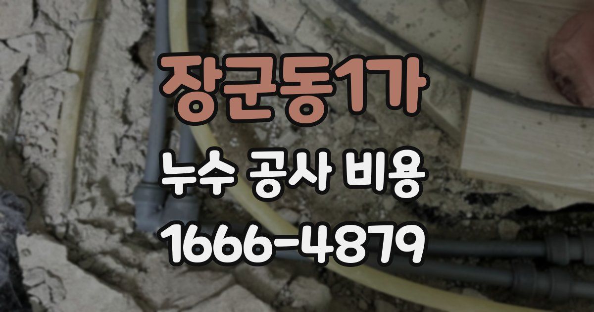 장군동1가 누수 공사 비용