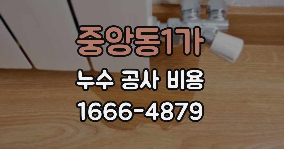 중앙동1가 누수 공사 비용