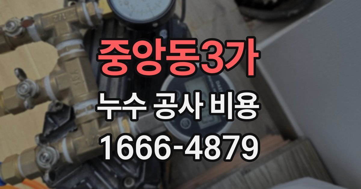중앙동3가 누수 공사 비용
