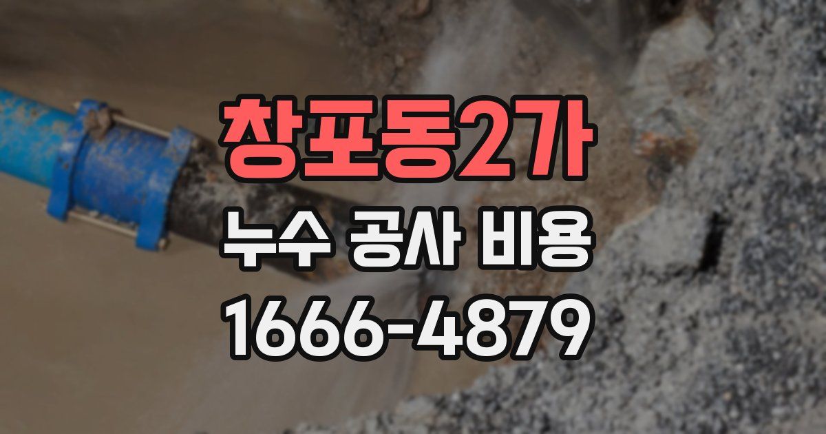 창포동2가 누수 공사 비용