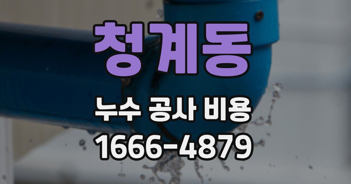 청계동 누수 공사 비용