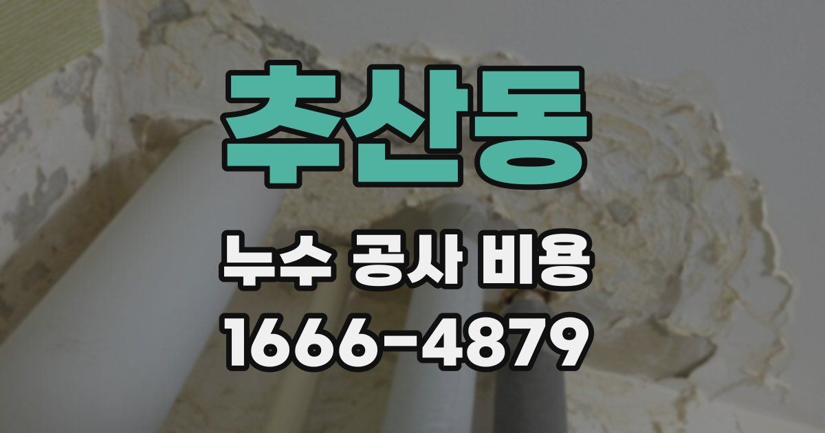 추산동 누수 공사 비용