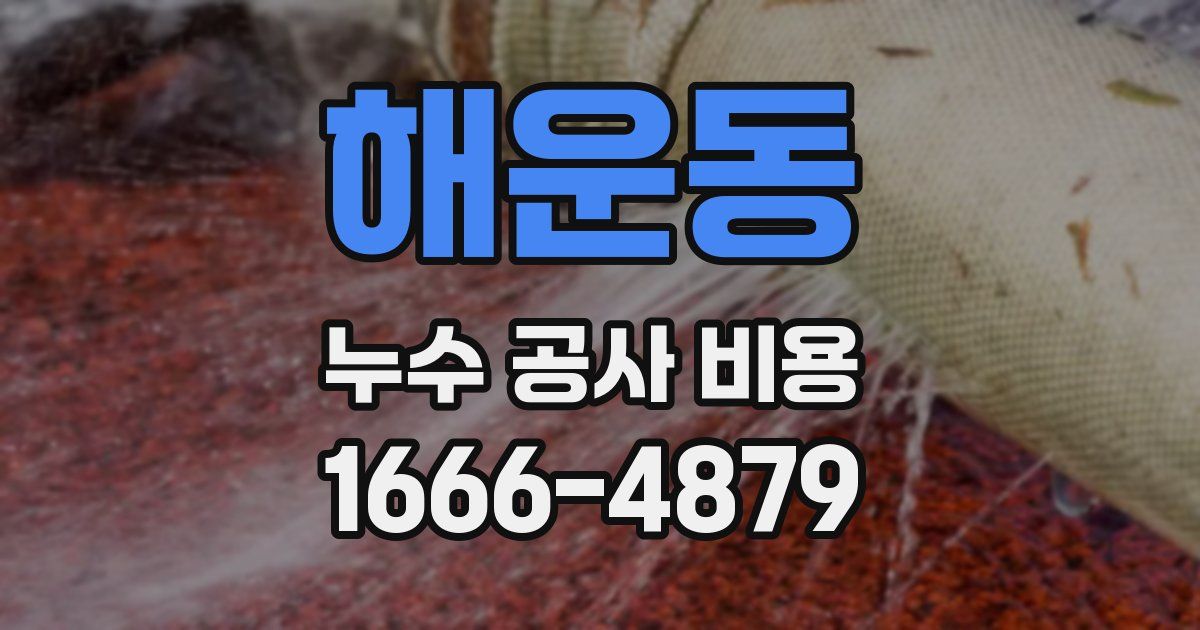 해운동 누수 공사 비용