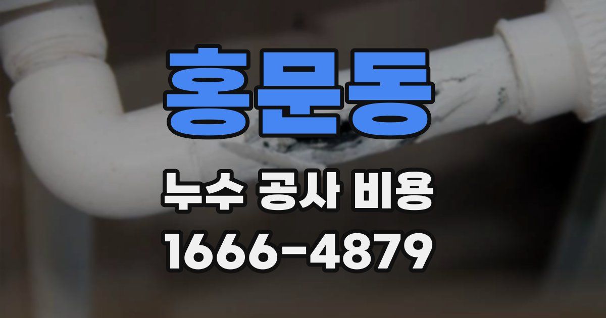 홍문동 누수 공사 비용