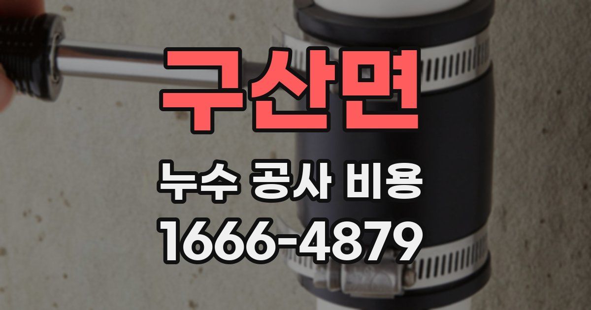 구산면 누수 공사 비용