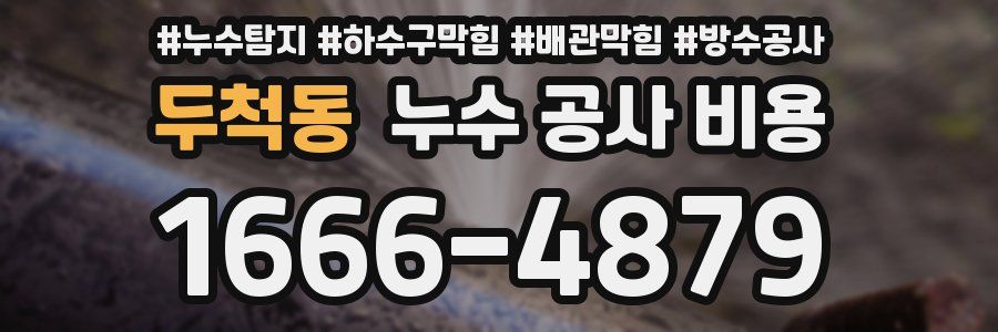 두척동 누수 공사 비용