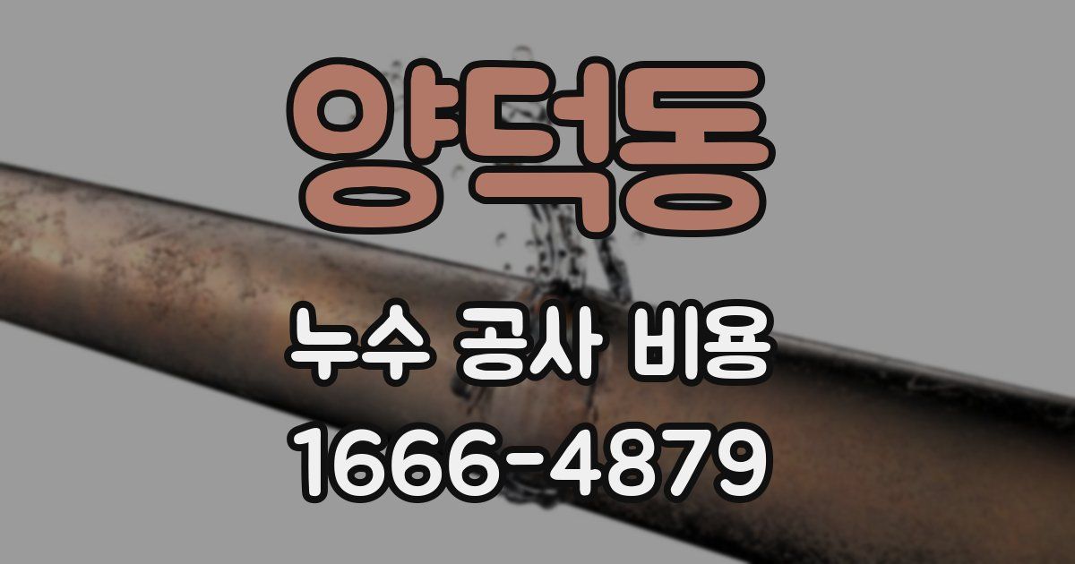 양덕동 누수 공사 비용