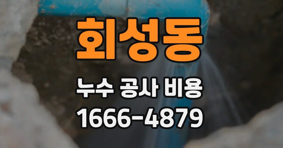 회성동 누수 공사 비용