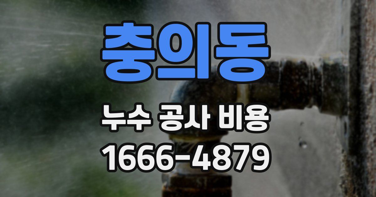 충의동 누수 공사 비용