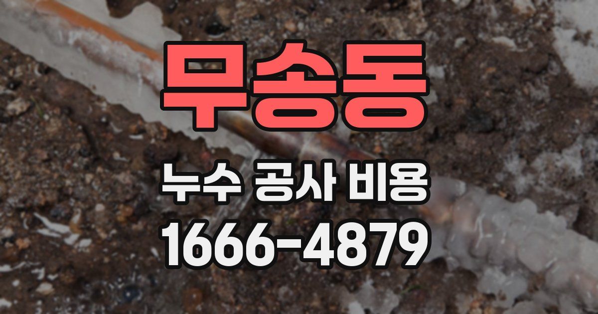 무송동 누수 공사 비용