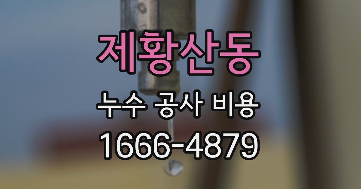 제황산동 누수 공사 비용